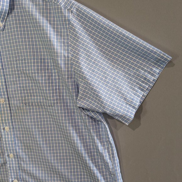 L.L. Bean Men's Wrinkle Resistant Short Sleeve Button Down Plaid Shirt XL Cotton - Picture 5 of 16